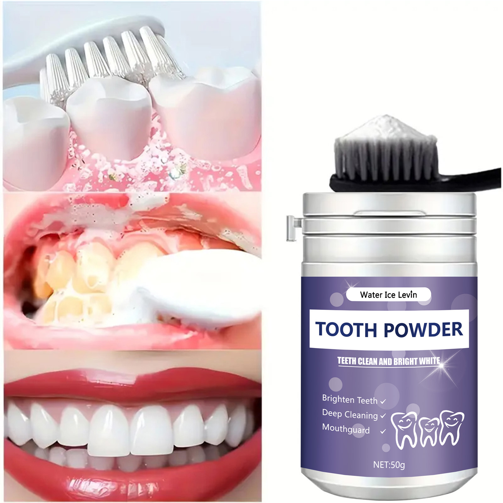 Teeth Whitening Powder - Perlenzahnpulver frischer Atem Zähne gelber Fleck