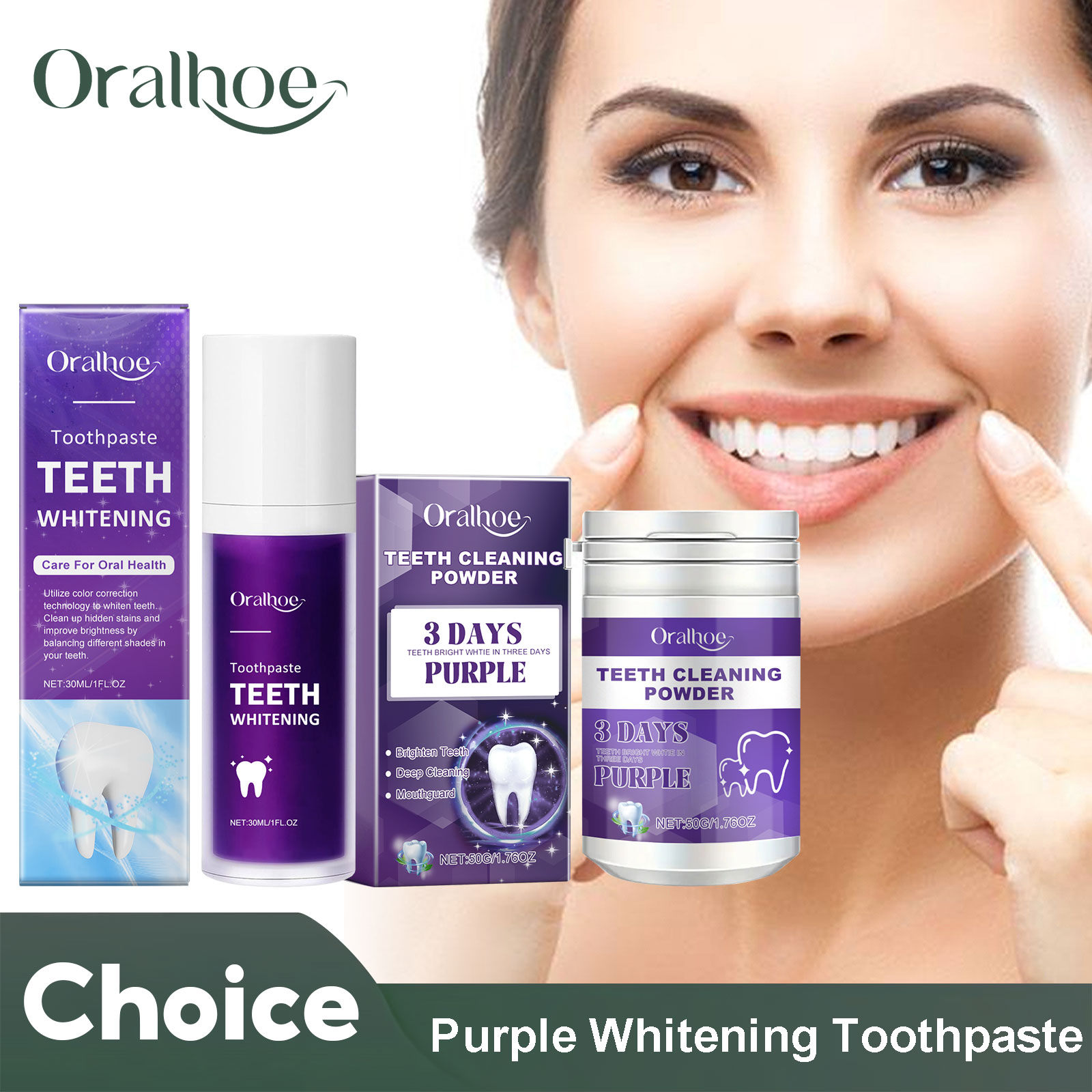 Teeth Whitening Zimba - Lila Korrektor Zahnaufhellung Zahnpasta Tiefenreinigung Zähne
