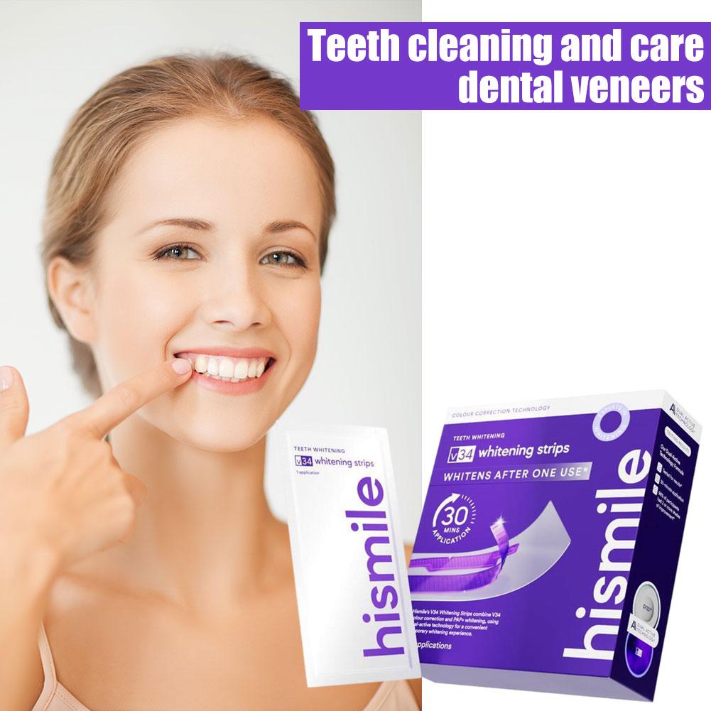 Teeth Whitening Strips - Lila Zahnaufhellungsstreifen, Behandlung von Zahnflecken, Zahnaufhellung