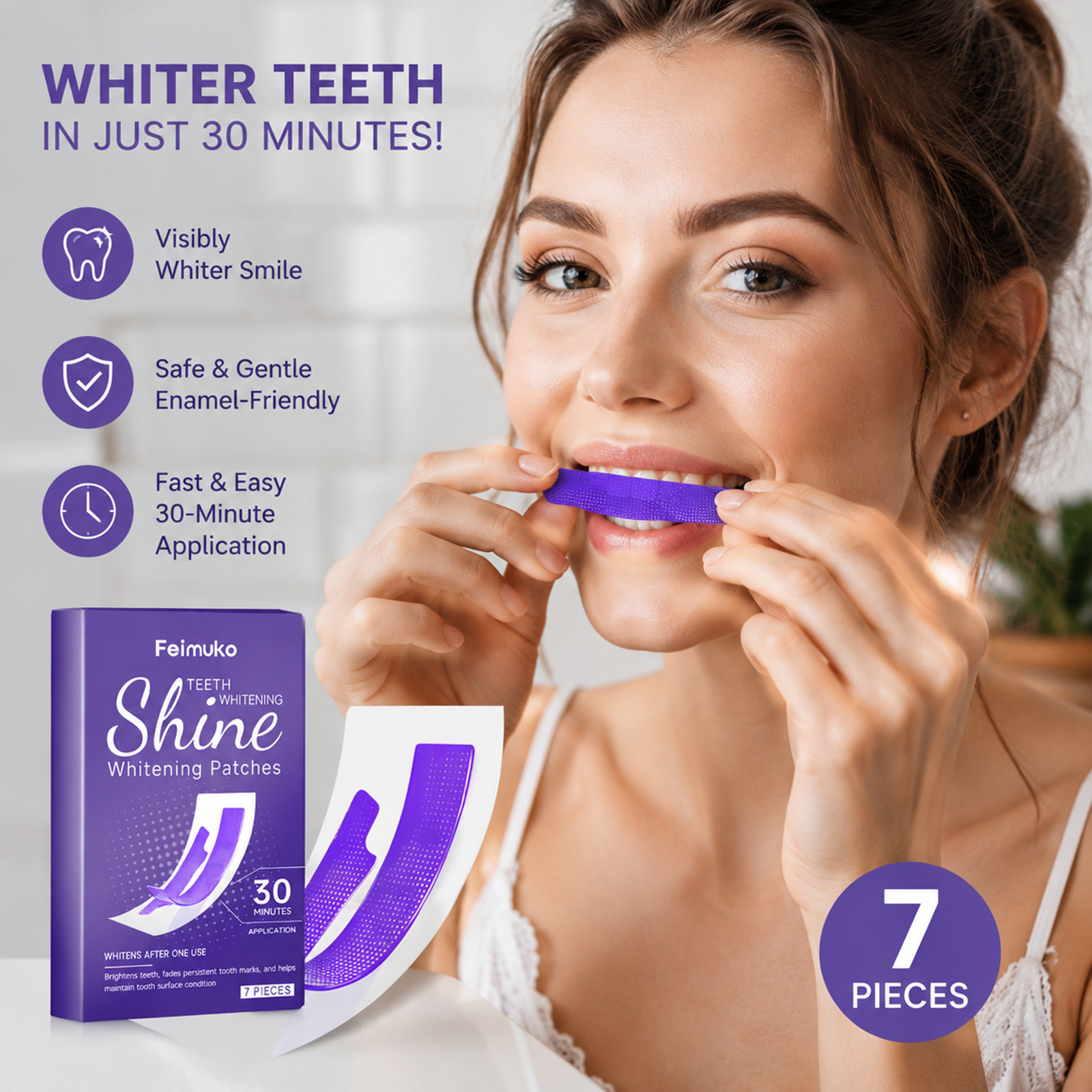Teeth Whitening Strips - 30-Minuten-Zahnaufhellungsstreifen: Strahlendes Lächeln, Reinigung, hartnäckige Fleckenentfernung,
