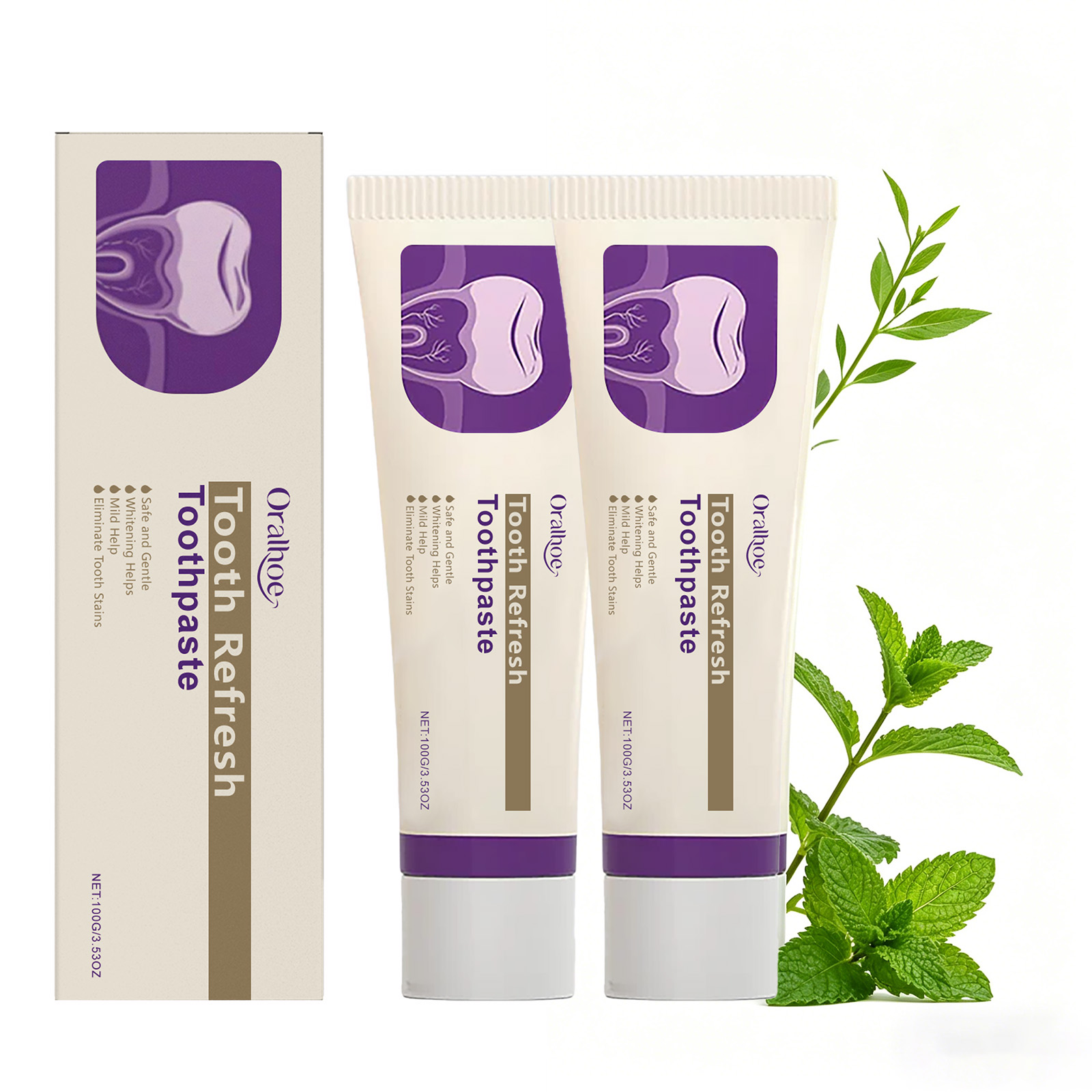 Teeth Whitening Treatment - Zahn-Auffrischungs- und Aufhellungs-Zahnpasta mit Minzgeschmack, Natürliche