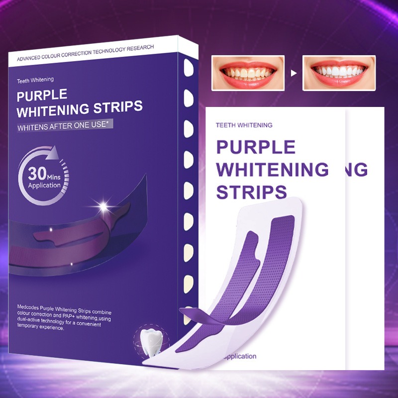 V34 Lila Leuchtende Trockenzah – Teeth Whitening Strips Bewertung und Preis